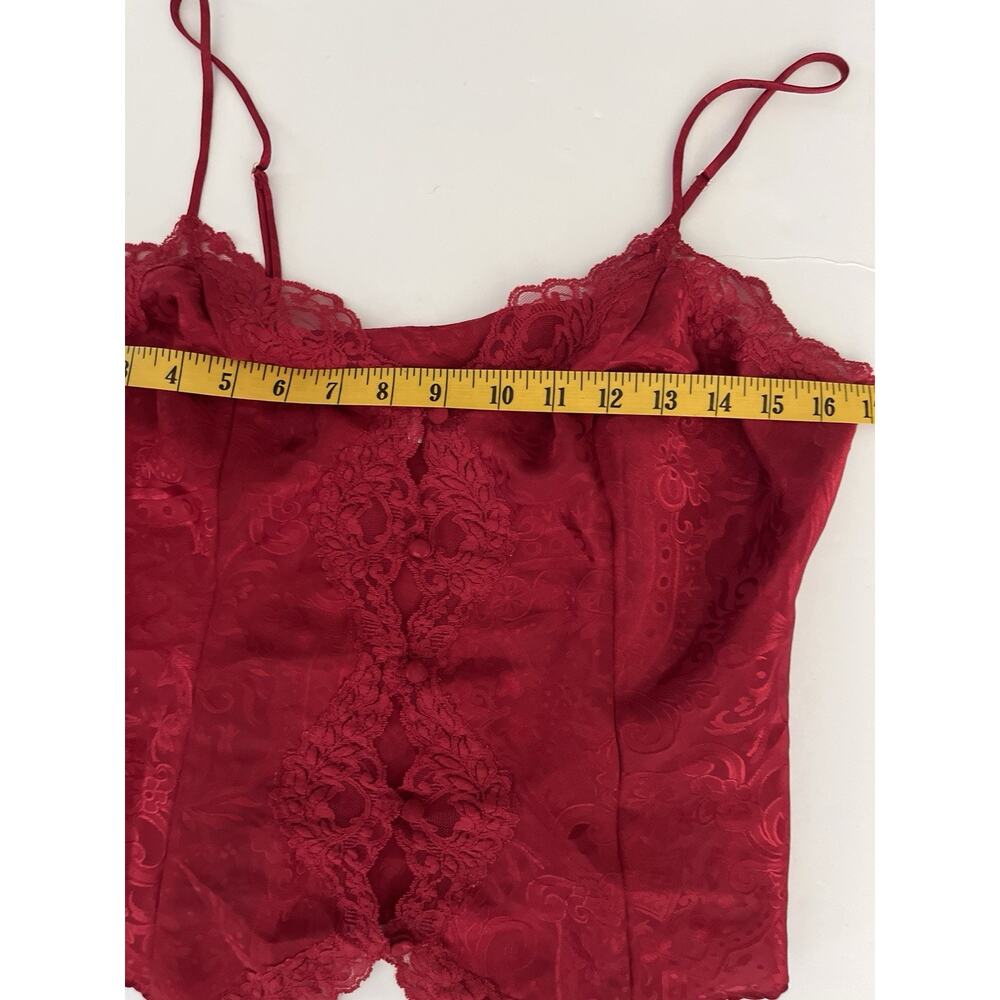 Victorias Secret Camisole Medium Gold Label Red Lace Vintage Coquette Romantic - Picture 4 of 7
